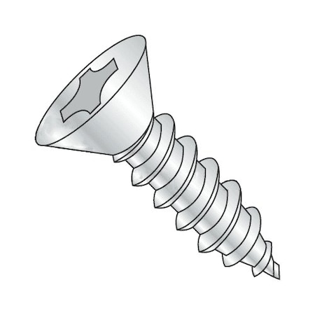 Sheet Metal Screw, 1/4-14 X 1-1/2 In, Zinc Plated Steel Flat Head Phillips Drive, 2500 PK